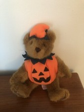 Vintage Dakin Small 6" Brown Bear Plush Halloween Pumpkin Costume 1994