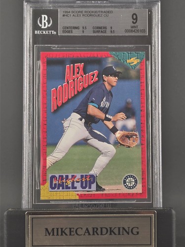🔥 1994 Score Rookie Traded Highest Call-Up #HC1 Alex Rodriguez RC BGS 9 ...