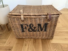 Fortnum and Mason Large Wicker Basket Hamper 58cm x 40cm x 40cm