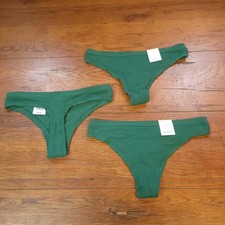 3 Auden Womens Medium 8-10 Cotton Stretch Thong Underwear Target M Green