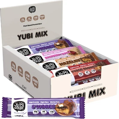 YUBI BAR Yubi Mix Variety Box 12 Pack - Protein Bars - 99 Calories, High Protein,...