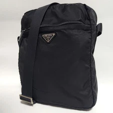 PRADA Tessuto Nylon Leather Shoulder Bag Black Crossbody Authentic Excellent Co