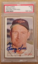 GEORGE KELL #230 1957 Topps Baseball PSA/DNA AUTO PSA 5 ORIOLES
