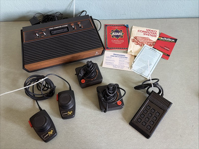 Vintage Atari CX-2600A Console Bundle Untested