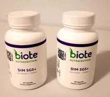 (2 Pack) Biote DIM SGS+ Hormone & Detox Support (120 Caps Total)