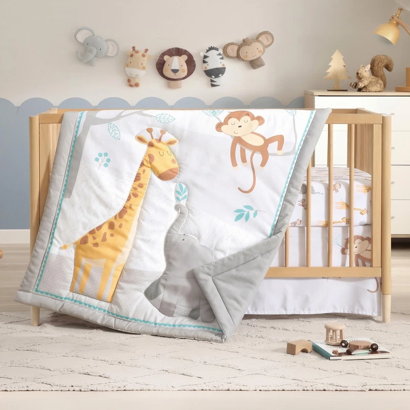 The Homistry The Hmistry 3-Piece Crib Bedding Set For Boys Girls - Reversible
