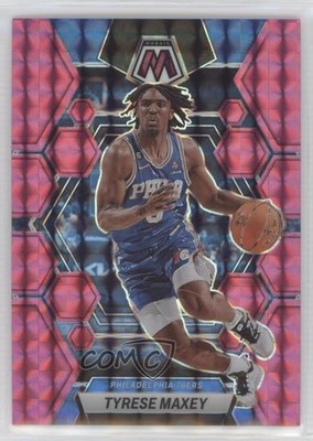 2022-23 Panini Mosaic Pink Mosaic Prizm 95/149 Tyrese Maxey #89 0v5o