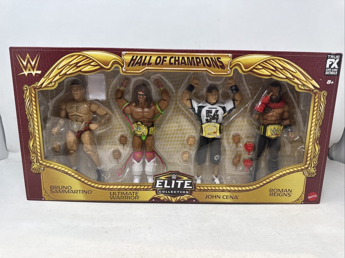 4 Pack WWE Elite Hall Of Champions Bruno Ultimate Warrior John