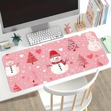 40 90cm1pc Large Christmas Mouse Pad - Non-Slip Rubber Base, Washable Surface, P