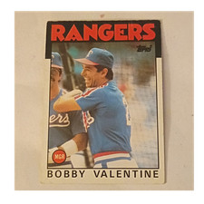 Topps 1986 Bobby Valentine #261 Texas Rangers Team Checklist Baseball Card MLB