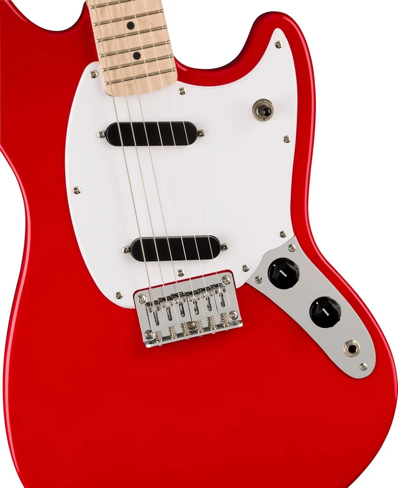 Fender Sonic Mustang Poplar Maple Wood 6-Strings Solid-Body Electric Guitar, Red - Image 3 of 4