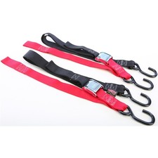 Powertye Tie-Down Cam S-Hook Soft-Tye 1.5"x6' - Black/Red Pair 29621