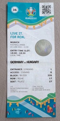 Sammler Used Ticket Uefa Euro 2020 #36 Germany - Hungary Deutschland DFB Ungarn