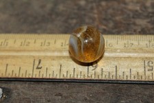 Vintage Glass Marble Translucent Amber White Swirls