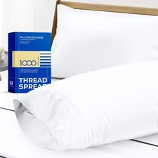 100% Egyptian Cotton Pillow Cases King - 1000 Thread Count White King Pillow