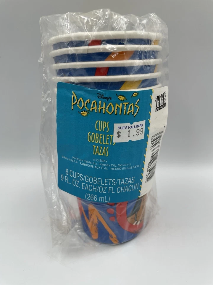 Vintage Hallmark  Disney Pocahontas Cups Birthday Party Supplies SEALED - Image 3 of 4