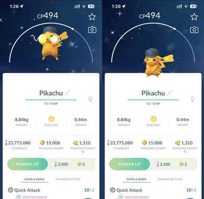   Shiny Mystic Cap Pikachu  Pokemon Go Trading 
