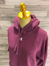 UNDER ARMOUR Graphic Logo Pullover Maroon Sweatshirt Hoodie Women's Size Large