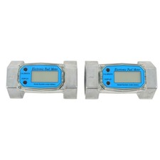 LABLT 2PCS 2" Digital Turbine Flow Meter, 15.8-132 GPM Inline Thread&LCD Display