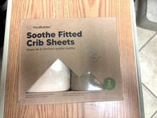 KeaBabies Soothe Fitted Crib Sheets, Organic Cotton Set of 2 Biege Brown NEW