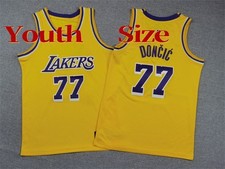 YOUTH's Luka Doncic #77 Embroidered Jersey Yellow/purple 7 colors -SIZE S to XL