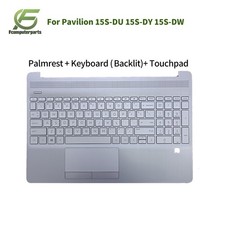 New L52154-001 For HP 15-DW 15S-DU 15T-DW300 Palmrest Backlit Keyboard Touchpad