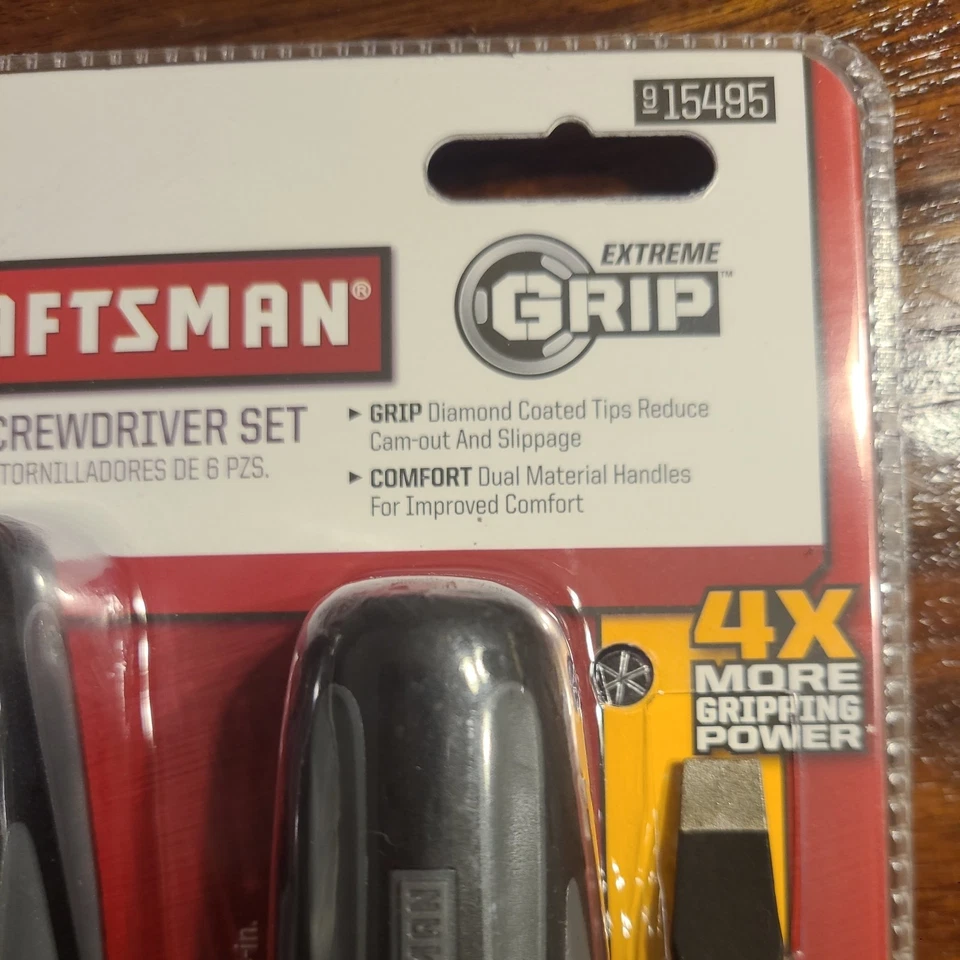 Craftsman Extreme Grip 6 Piece Diamond Tip Screwdriver Set - Image 3 of 4