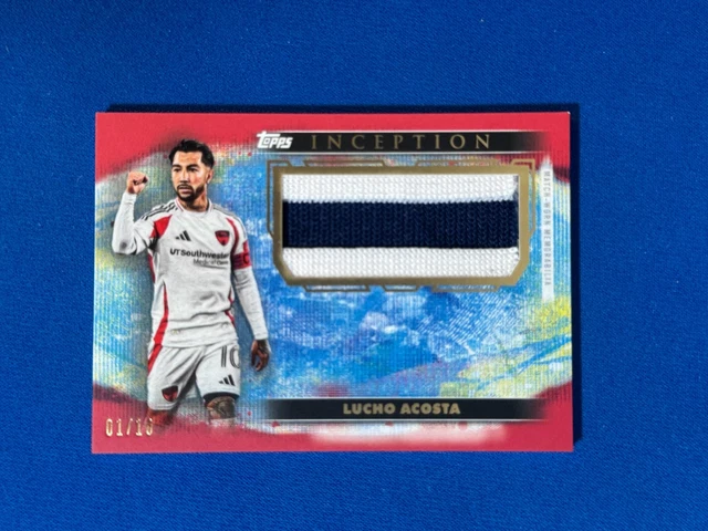 LUCHO ACOSTA 2025 TOPPS INCEPTION MLS RED JUMBO RELIC #1/10 FC DALLAS