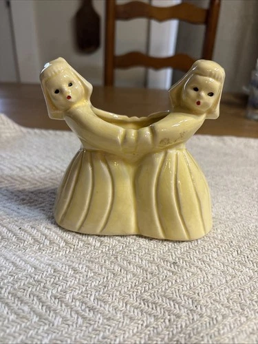 Vintage Planter Two Girls Possibly Shawnee