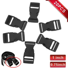20PCS Plastic Webbing Side Release Nylon Strap Buckles Clasp Craft 1" 3/4" inch