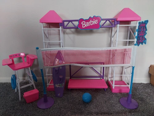 VTG 1995 Mattel Barbie Sparkle Beach Volleyball Fun Set  #67439 Complete No Box