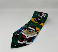 Christmas Golf Looney Tunes Mania mens tie Bugs Bunny Tazmanian Devil silk