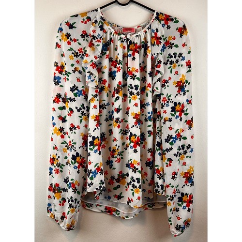 Kate Spade Ivory Sailing Floral Ruffle Blouse Top size XL New - Picture 8 of 15