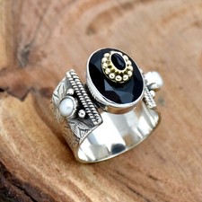 Black Onyx Ring 925 Sterling Silver Ring Onyx Ring Boho Ring Handmade Ring