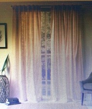 2 New 54 x 84 Bella Sheer Window Curtain Panels Rose - Exclusive Home