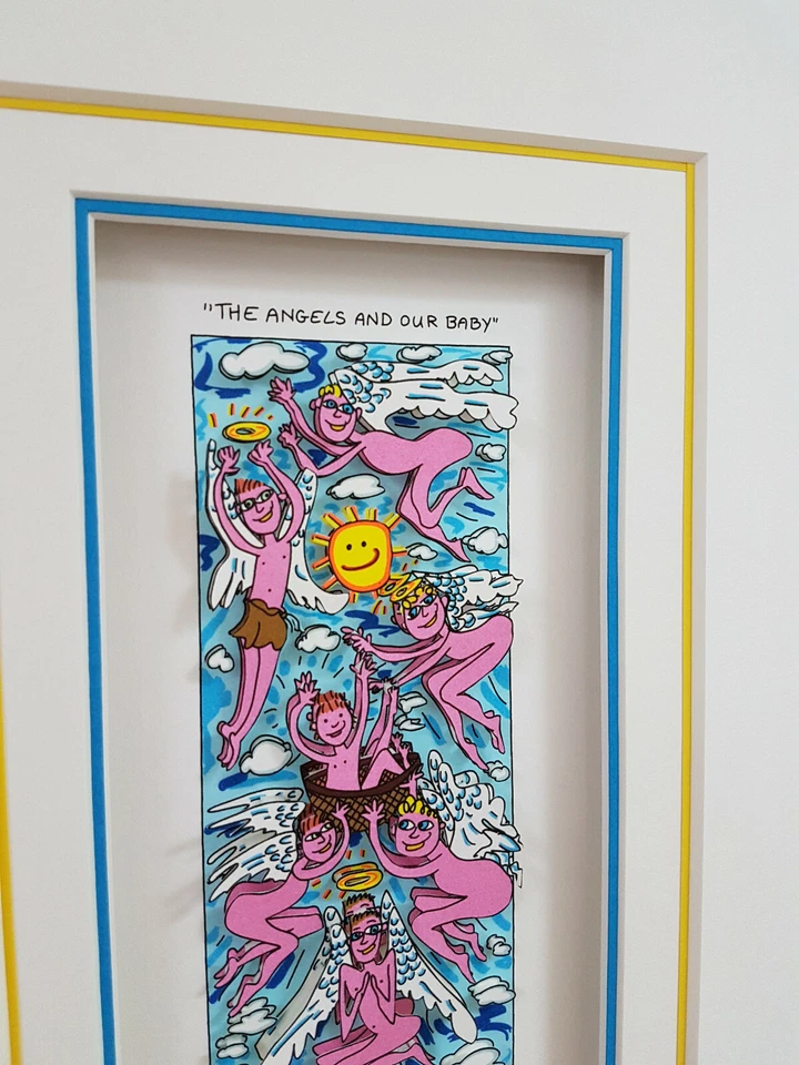 J. Rizzi 3D " THE ANGELS AND OUR BABY "  Gerahmt im Modellrahmen in Blattsilber - Bild 4 von 4