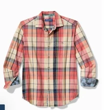 Tommy Bahama Long Sleeve TORTOLA SUNWASH CHECK Camp Shirt $138 LARGE, XL, XXL