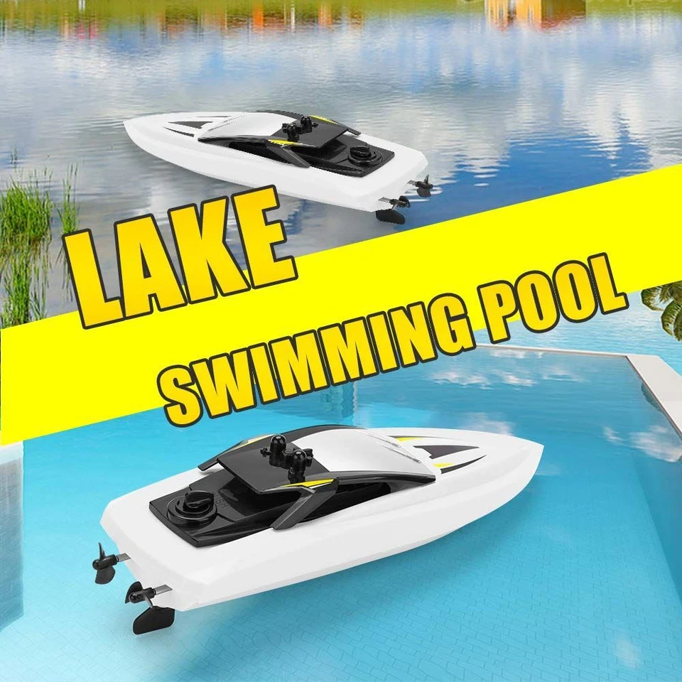 SYMA Q5 Mini Boat 2.4Ghz RC Racing Speed Yacht Kids Pool Toy Fast Ship, White - Image 3 of 3