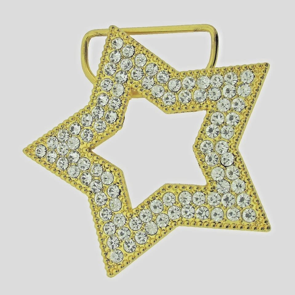 星形皮带扣金色金属水钻西部女牛仔女式男式 Rodeo Bling — 第 2/4 张图片