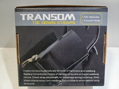 Boat Tie Down Transom Straps - Marine Grade Heavy Duty 2'' x 4ft Adjustable NEW