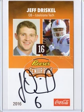 JEFF DRISKEL NCAA Louisiana Tech Auto Autographed Signed 2016 Senior Bowl Card A