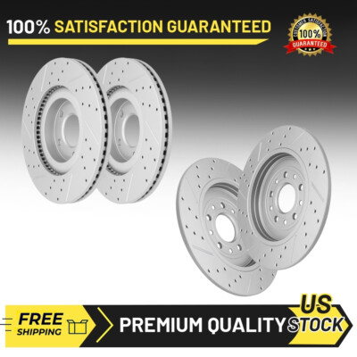 Front & Rear Drilled Rotors for 2011 - 2014 Ford Edge 2011 - 2015 Lincoln MKX