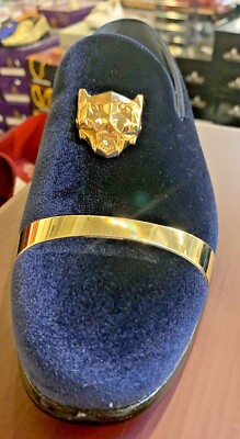 green emerald velvet dress Midnight Marino Logo Monk Loafers with Yellow Gold Buckle 40.5 main image 0
