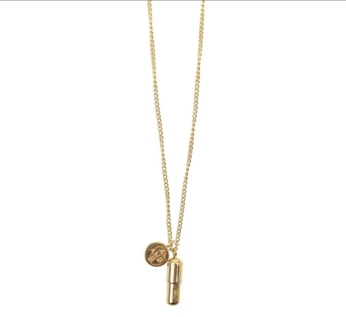 AMBUSH Gold Metal Chill Pill Charm Necklace,New In Box,One AMBUSH Gold Metal Chill Pill Charm Necklace,New In Box,One