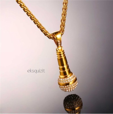 Gold best sale microphone pendant