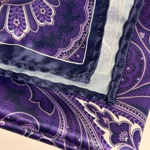 Purple Paisley Pocket Square (Small 9") - Picture 4 of 4
