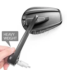Heavy bar end mirrors tapered carbon fiber matte fits HD 96-17 Dyna except FXDLS