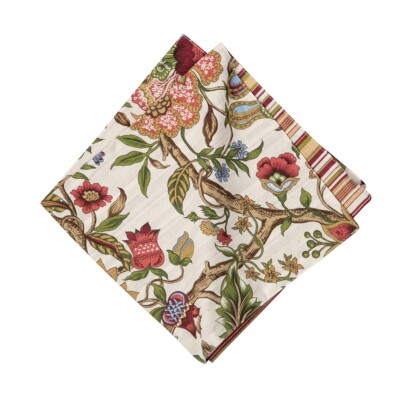C & F  Amara Floral Lined Dinner Napkins  ~~  Set of 2  ~~  NEW