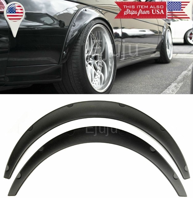 2 Pcs 2.75" Wide ABS Plastic Black Flexible Fender Flare Trim For Hyundai Kia eBay