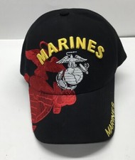 US Marines Embroidered Logo Hook Loop Adjustable Baseball Cap . S2-3